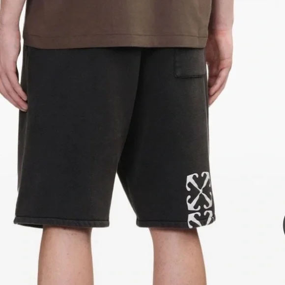 Off-White Black Graphic “Mary” Skater Track Shorts - Men’s XS - 9”